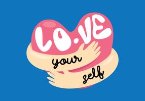 Hugging Heart Typographic vector