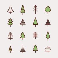 Outlined Tree Elements vector