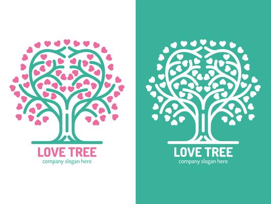Unique Tree Logo Elements Vectors