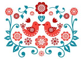 Scandinavian Folk Art Vector