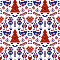 Scandinavian Folk Pattern Seamless Vector