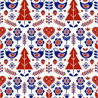 Scandinavian Folk Pattern Seamless Vector