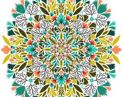 symmetrical floral pattern vector