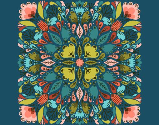 symmetrical floral pattern