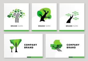 Simple Tree Logo Elements Branding Set Vector