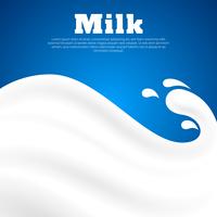 Ilustración de vector de publicidad realista de ola de leche