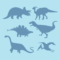 Set Of Dinosaur Shadows vector