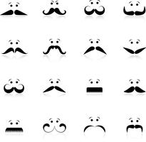 Funny moustache faces vector