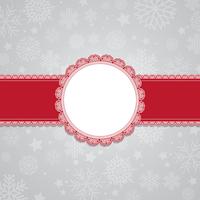 Christmas snowflake background with blank label vector