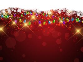 Christmas lights and snowflakes background vector