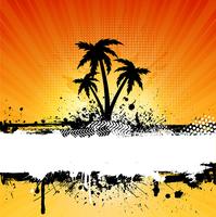 Grunge palm trees background vector