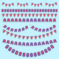 Union Jack Bunting y decoraciones vector