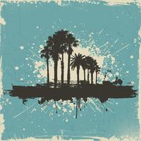 Vintage palm tree background  vector