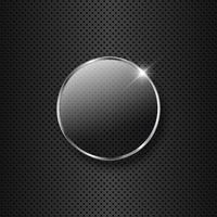 Glass button on a metal background vector