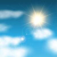 Sunny blue sky vector