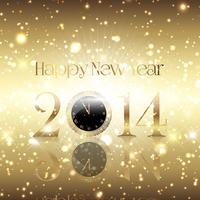 Golden Happy New Year background  vector