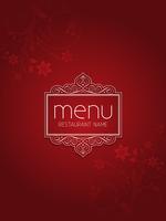 Stylish floral menu design vector