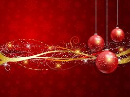 Christmas baubles background vector