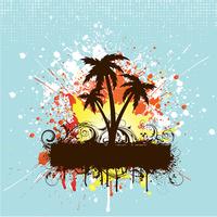 Grunge palm trees vector