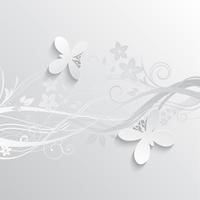 Flowers and butterflies background vector