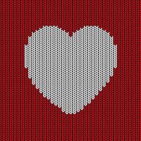 Knitted heart background vector