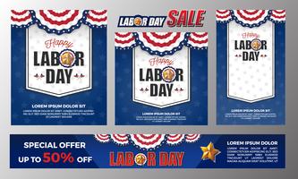 Happy Labor day banner background design. Vector illustration