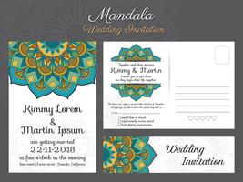 Diseño de tarjeta de invitación de boda clásico vintage con hermosa ma vector