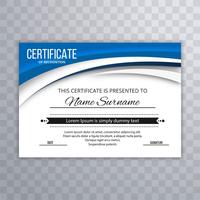 Abstract stylish blue wavy creative certificate vector