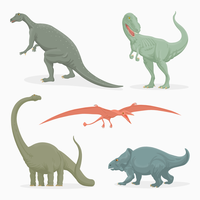 Realistic Dinosaur Vector Set