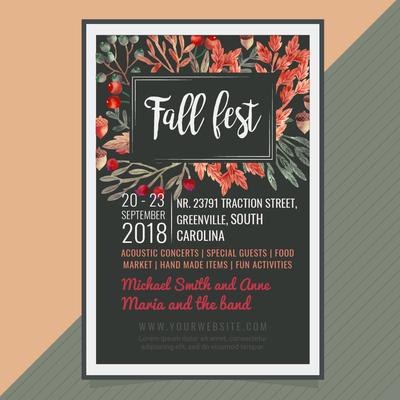 Vector Fall Festival Poster