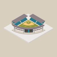 Estadio de béisbol isométrico vector