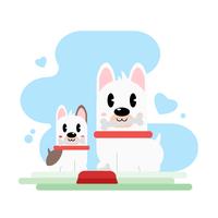 Adorable Dog Mother And Puppy vector