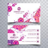Abstract colorful floral business card template vector