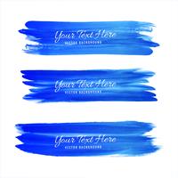 Hand drawn watercolor stroke blue shade design vector