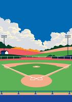 Paisaje del Parque de Béisbol vector