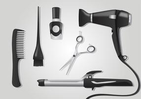 Realistic Salon Tools Vector Pack