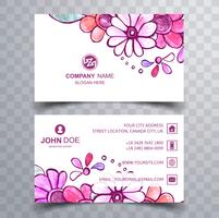 Abstract colorful floral business card design vector