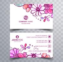 Diseño de tarjeta de visita floral colorido abstracto vector