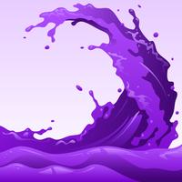 vector realista chapoteo líquido púrpura