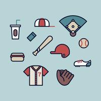 Baseball Outlined Elements vector