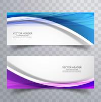 Abstract beautiful creative business wave header set vector