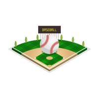 Parque de béisbol isométrico ángulo vector