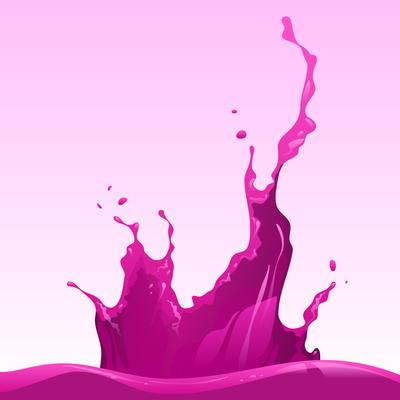 Realistic Magenta Liquid Splash Vector