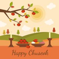 Full Moon Chuseok Background vector