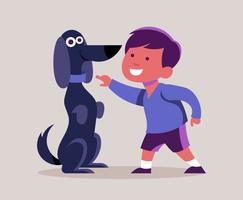 Boy And His Dog Illustration vector