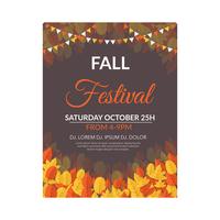 Fall Festival Flyer Template vector