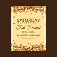 Fall Festival Flyer Template vector