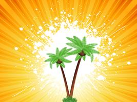 Grunge palm trees background vector