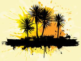 grunge palm trees  vector