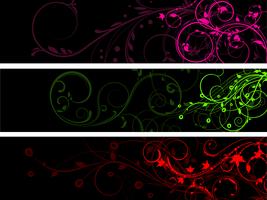 Floral panels vector